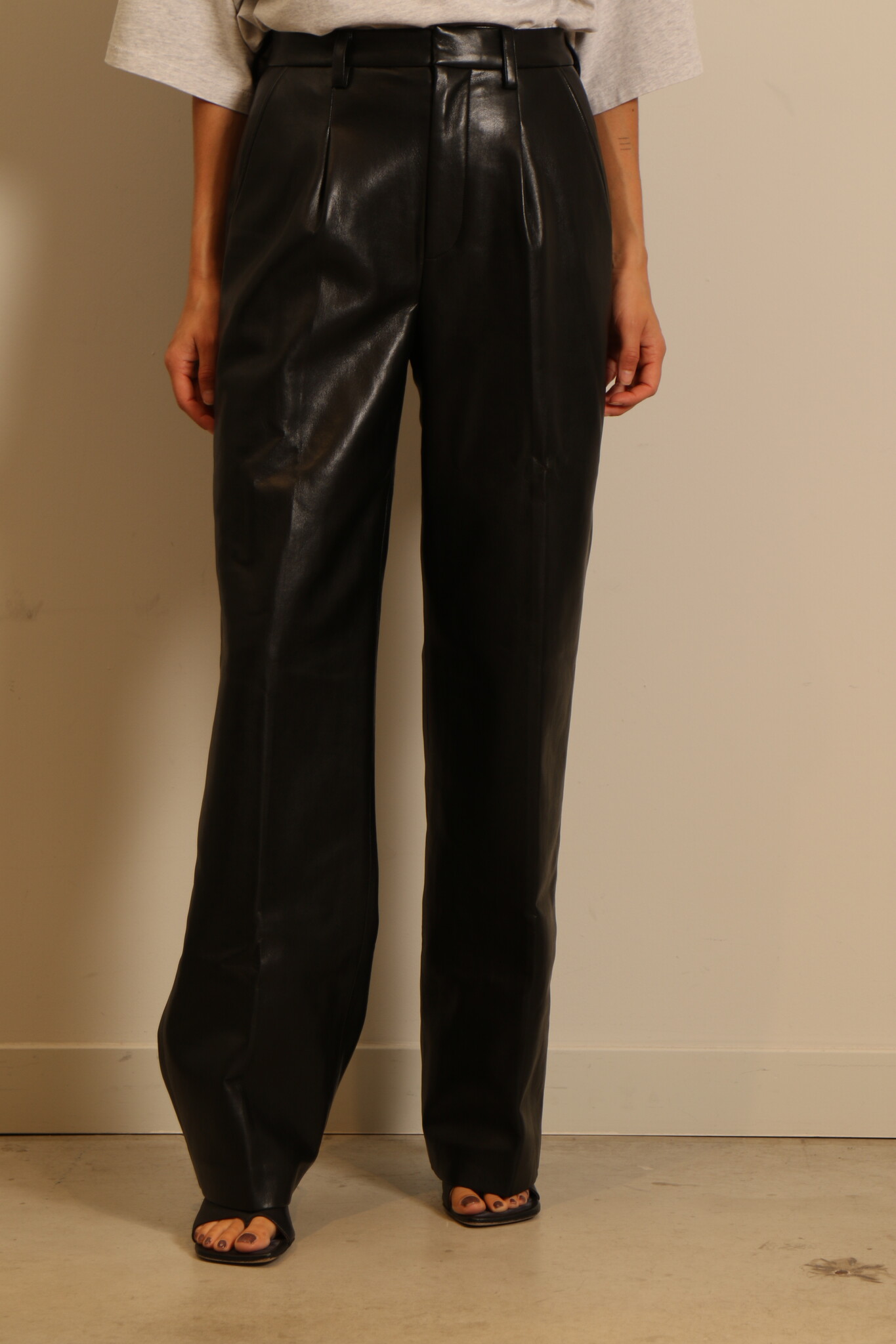 Anine Bing broek Carmen black leather Bylotte