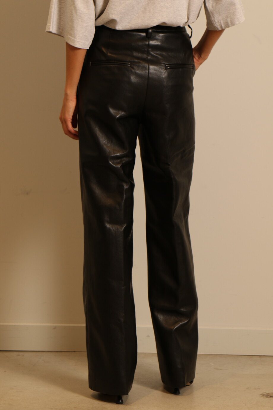 Anine Bing broek Carmen black leather Bylotte