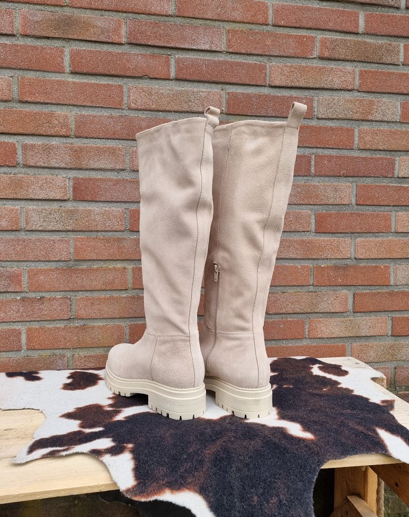 Hoge boots sand suede