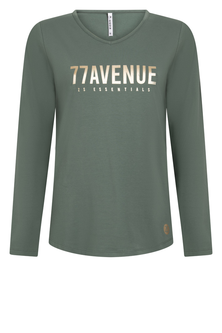 Top 221 Esther with foil print green/gold