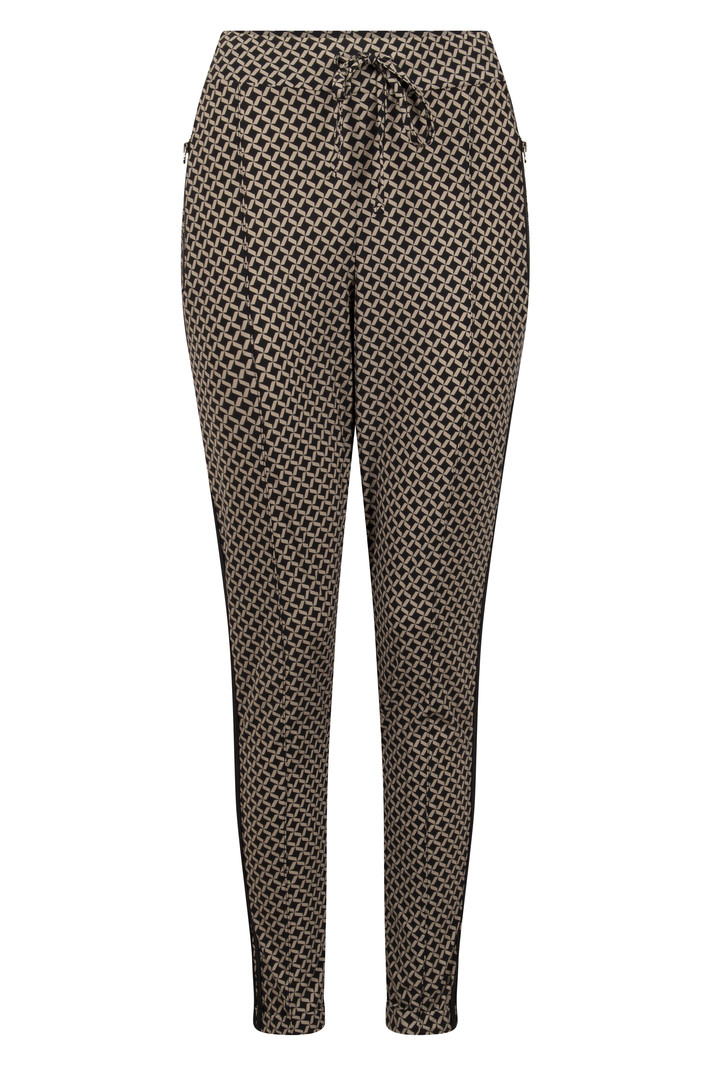 Broek 221 Denver printed travel sand/black