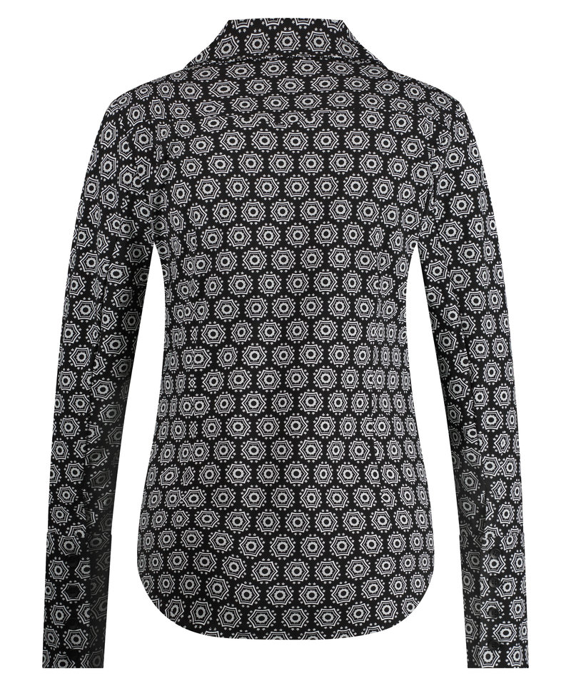 Blouse Shantionea in etnic minimal black/offwhite
