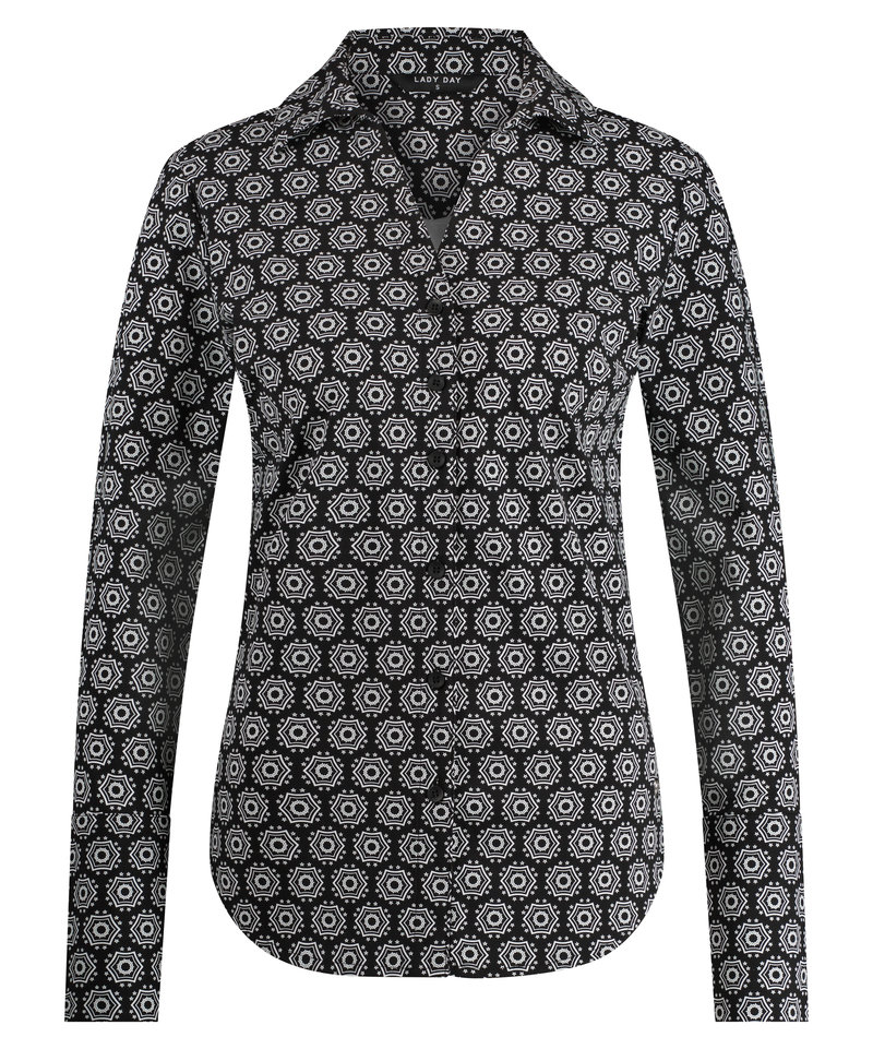 Blouse Shantionea in etnic minimal black/offwhite