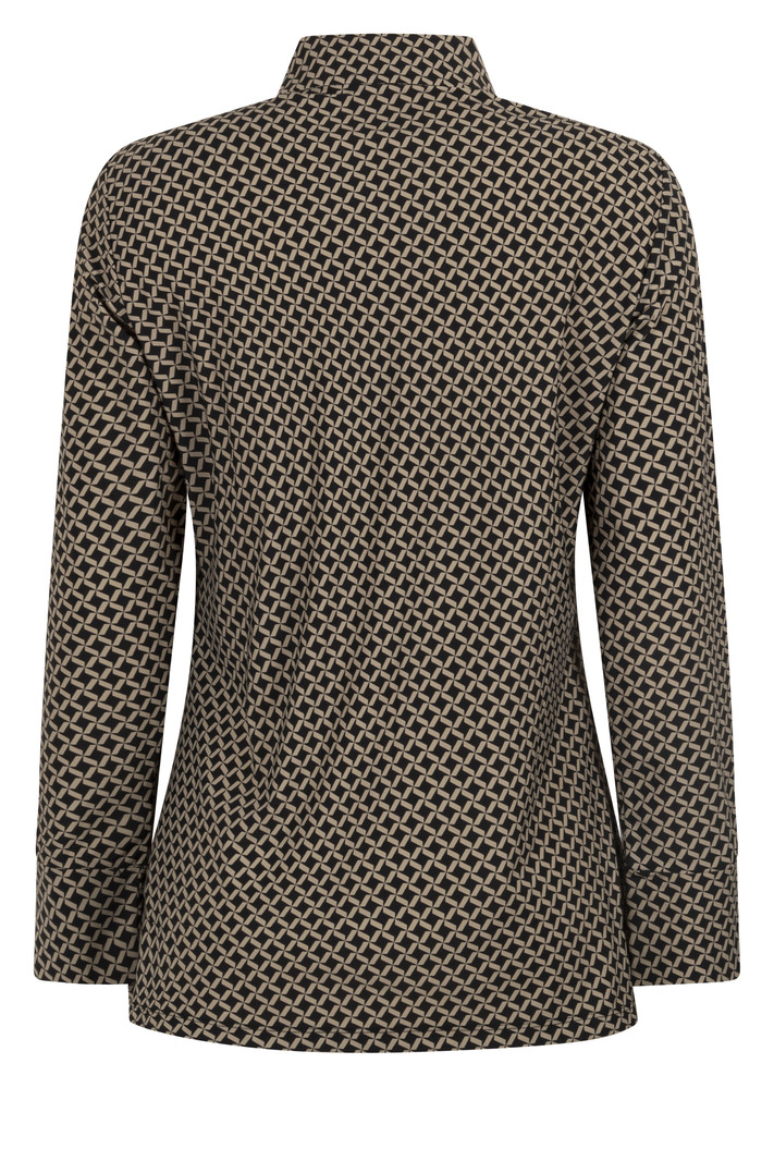 Blouse 221 Lucy printed travel sand/black