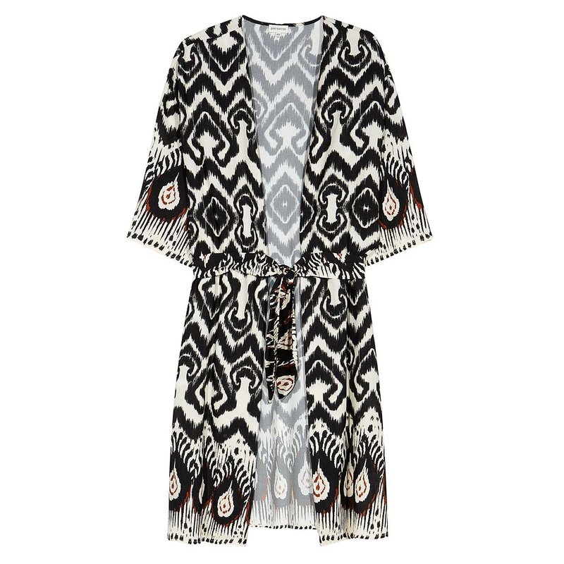 Kimono vest zwart/offwhite