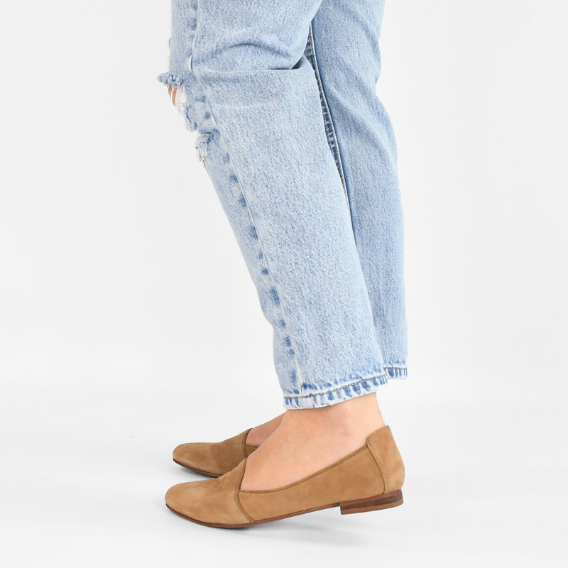 Loafer camel kid suède