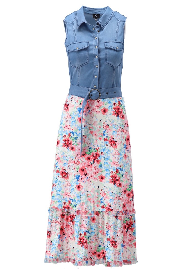 Jurk U218 met jeans & print