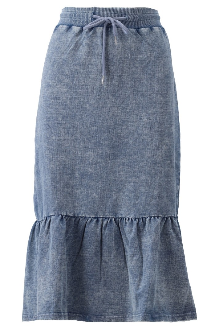 Rok U587 denim wash met volant