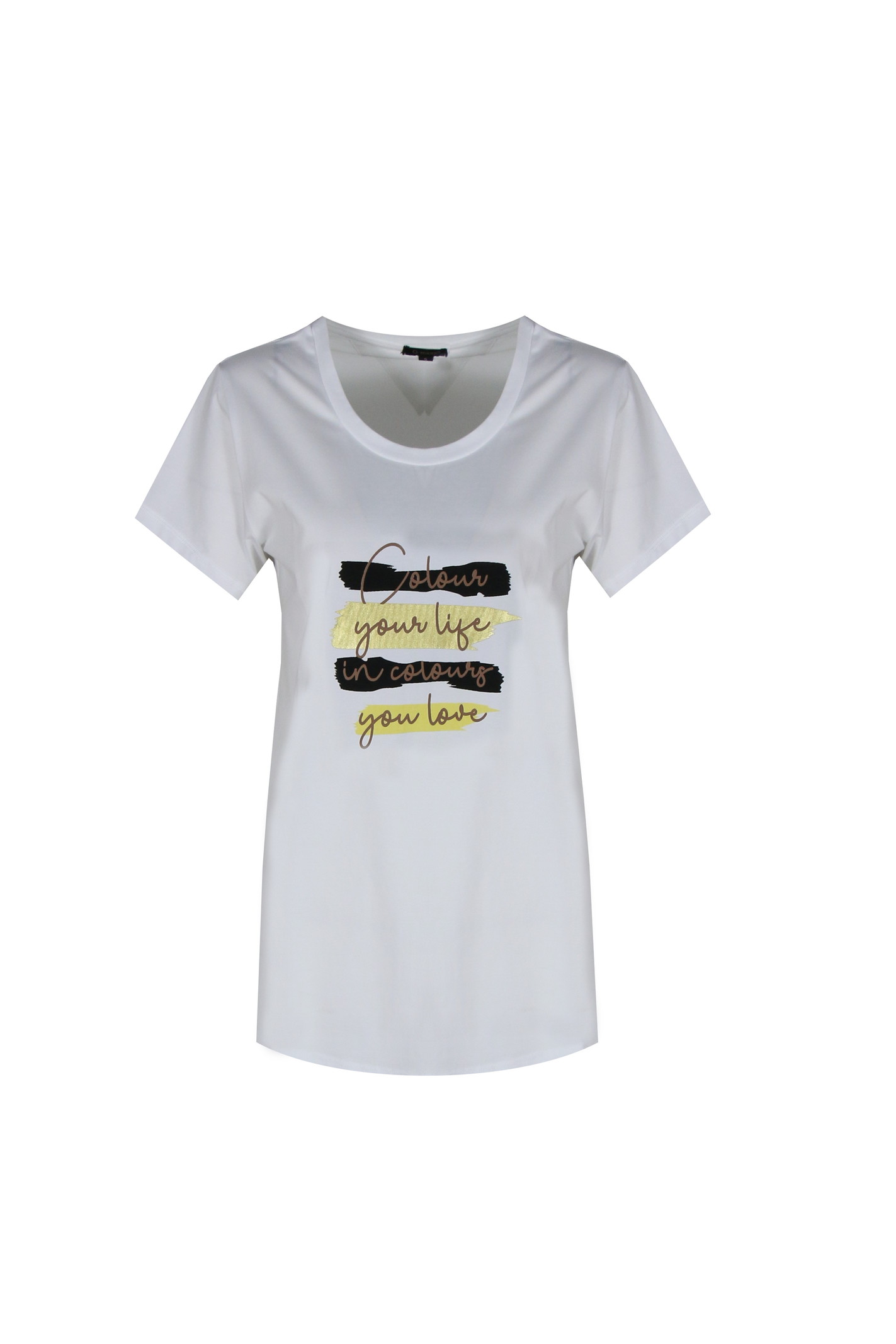 G-Maxx T-shirt Dafne wit/licht geel