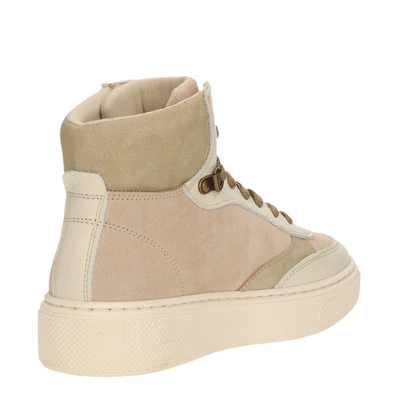 Sneakers hoog taupe/groen