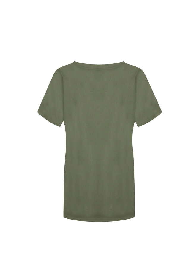 T-shirt Iske gewassen groen