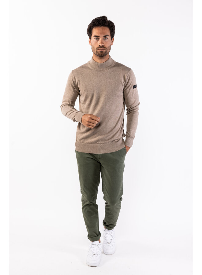 Trui Jordan mock turtle pullover taupe