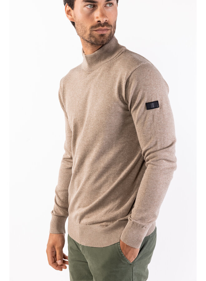 Trui Jordan mock turtle pullover taupe