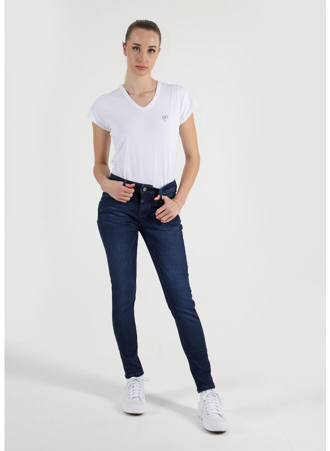 Broek Ellen skinny fit stretchy blue jogg