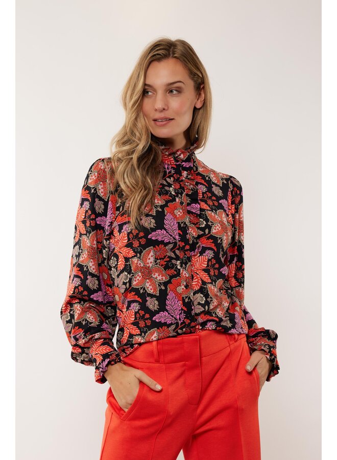 Blouse Bette zwart/poppy