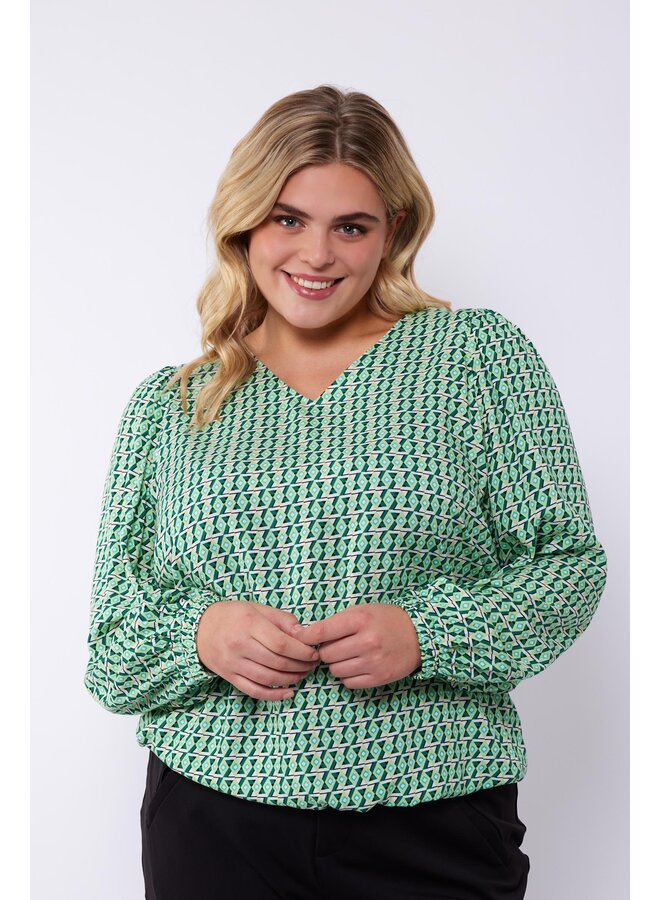 Blouse Mellody bladgroen/lichtgroen