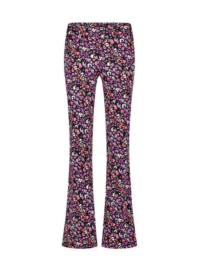 Broek Poppy flower leopard print