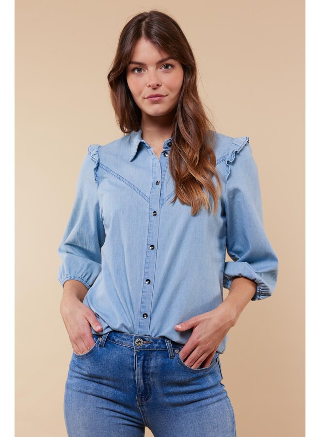 Blouse Venice denim lichtblauw