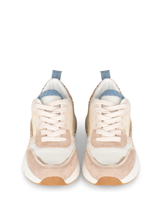 Sneakers beige/soft gold/jeans