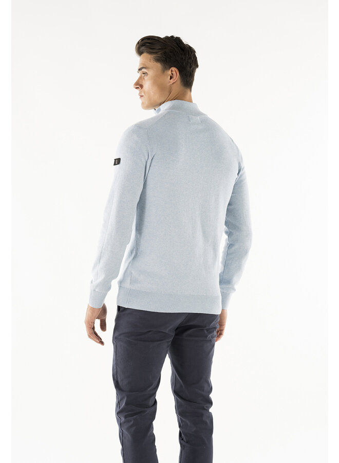 Trui Lewis zip knitted pullover sky