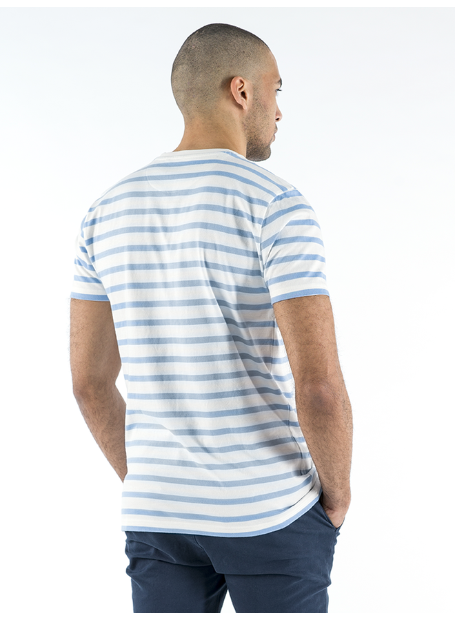 T-shirt Tim basic striped light blue