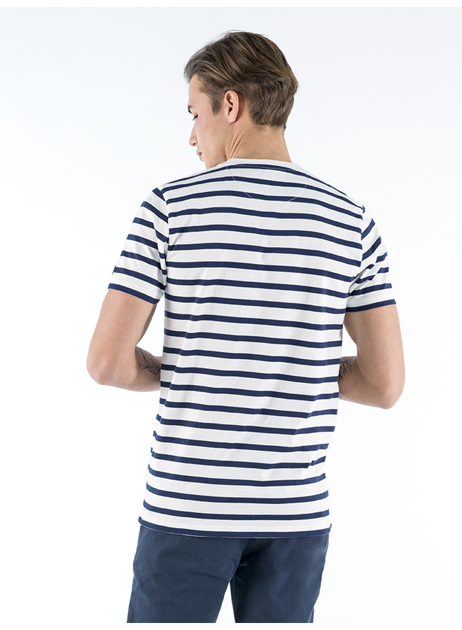 T-shirt Tim basic striped navy