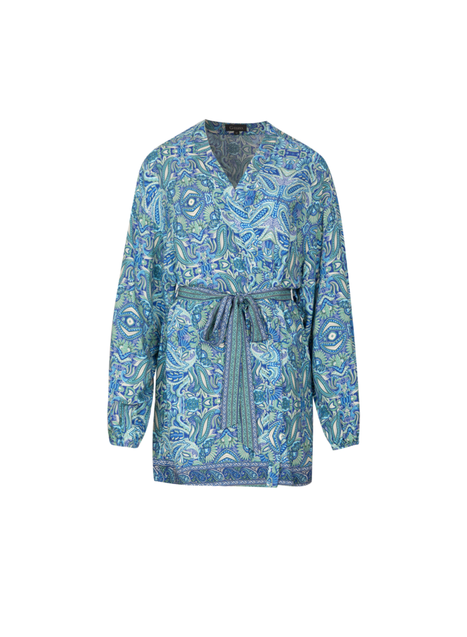 Kimono Coco korenblauw/mixed