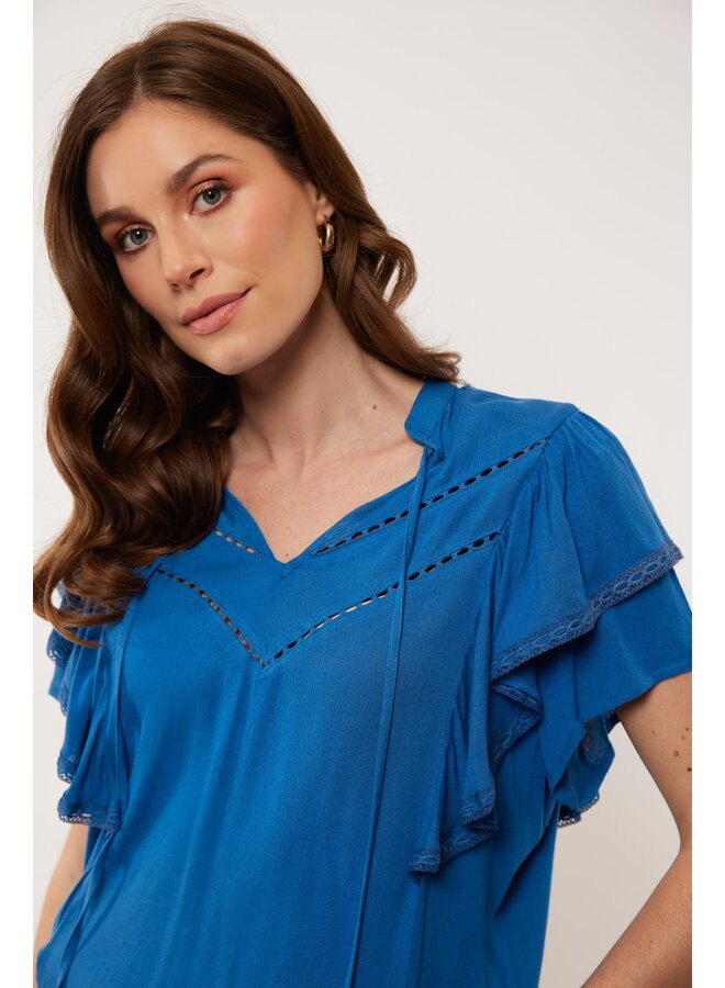 Blouse Cecile korenblauw