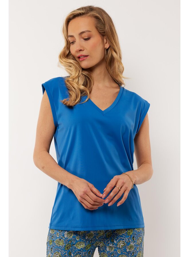 Zada top korenblauw