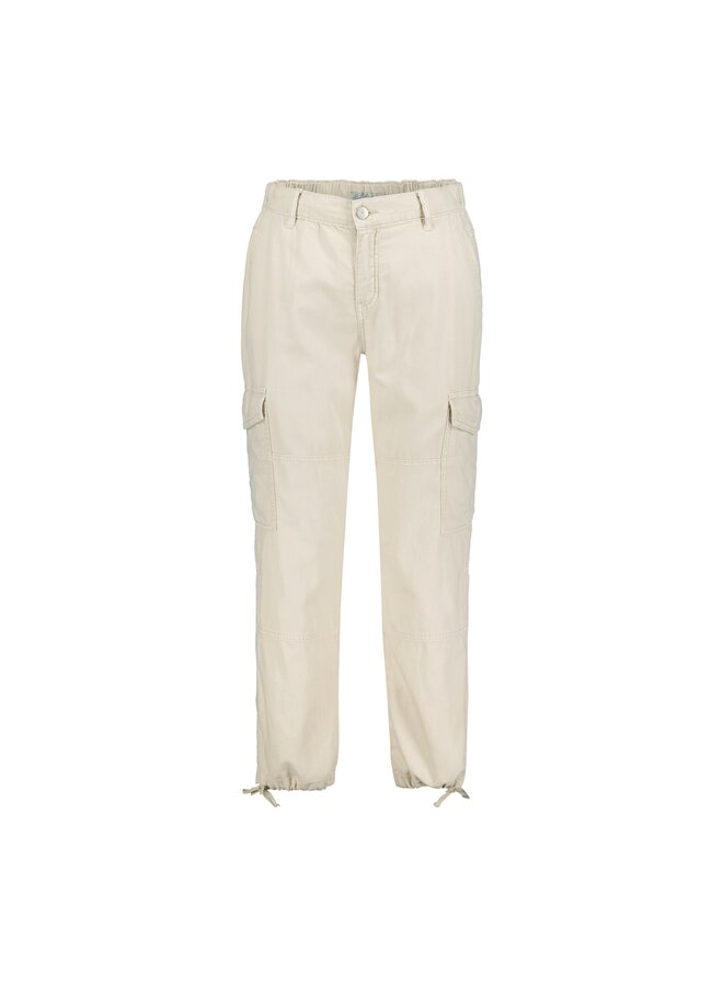 Broek Conny cargo cotton/linen pearl