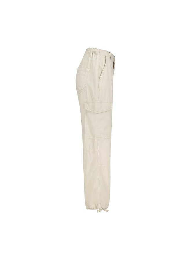 Broek Conny cargo cotton/linen pearl