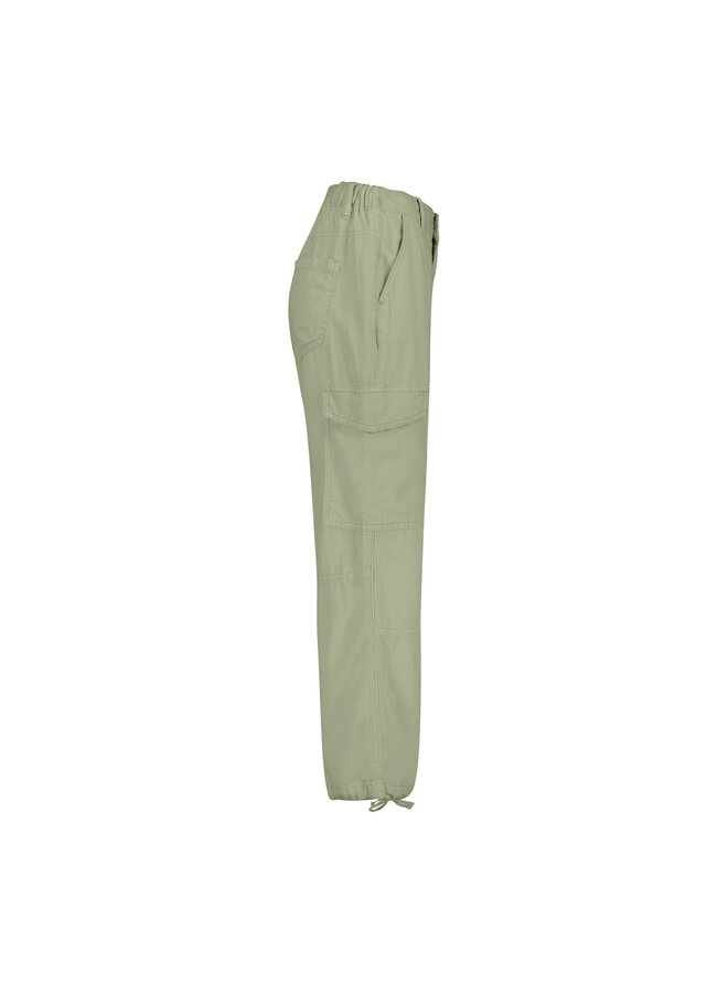 Broek Conny cargo cotton/linen teagreen