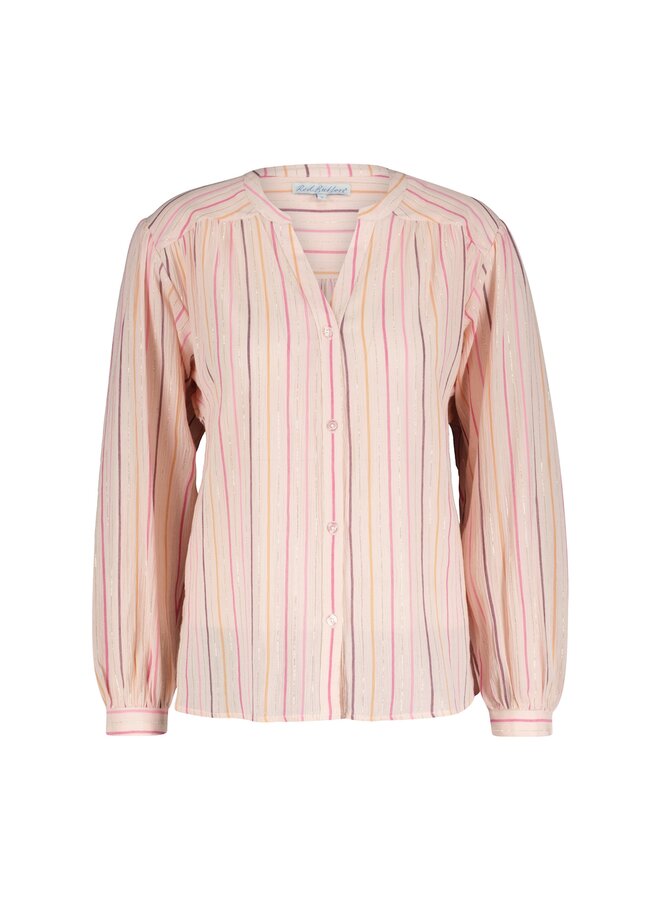 Blouse Lurex stripe soft pink