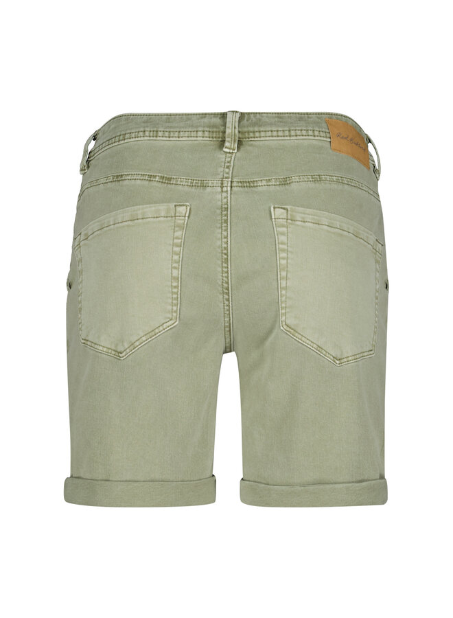 Broek Bibette short coloured denim teagreen