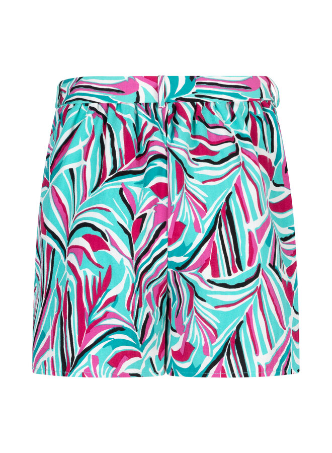 Broek Emely short palm leaves print