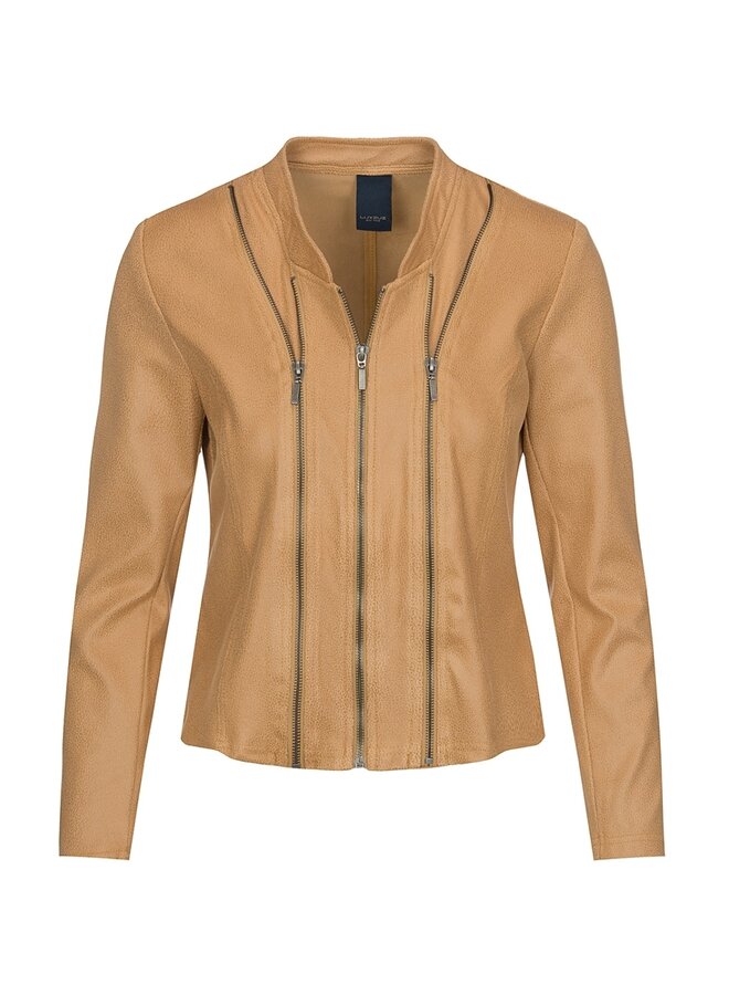 Jacket Athena Coated suede camel