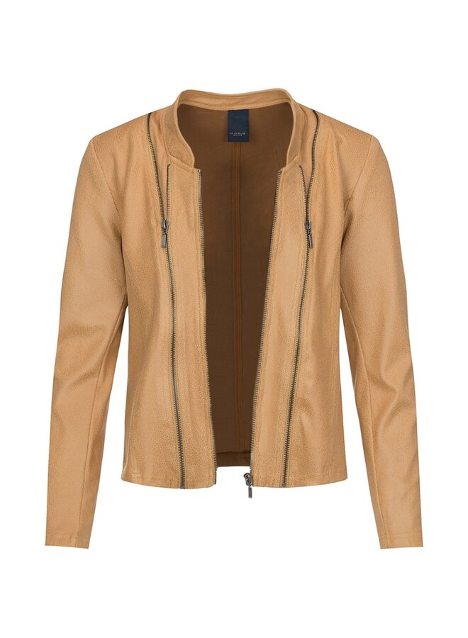 Jacket Athena Coated suede camel