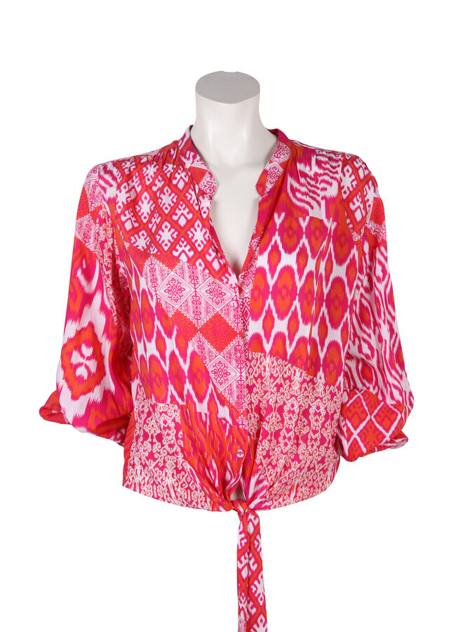 Blouse Ayana patchwork pink