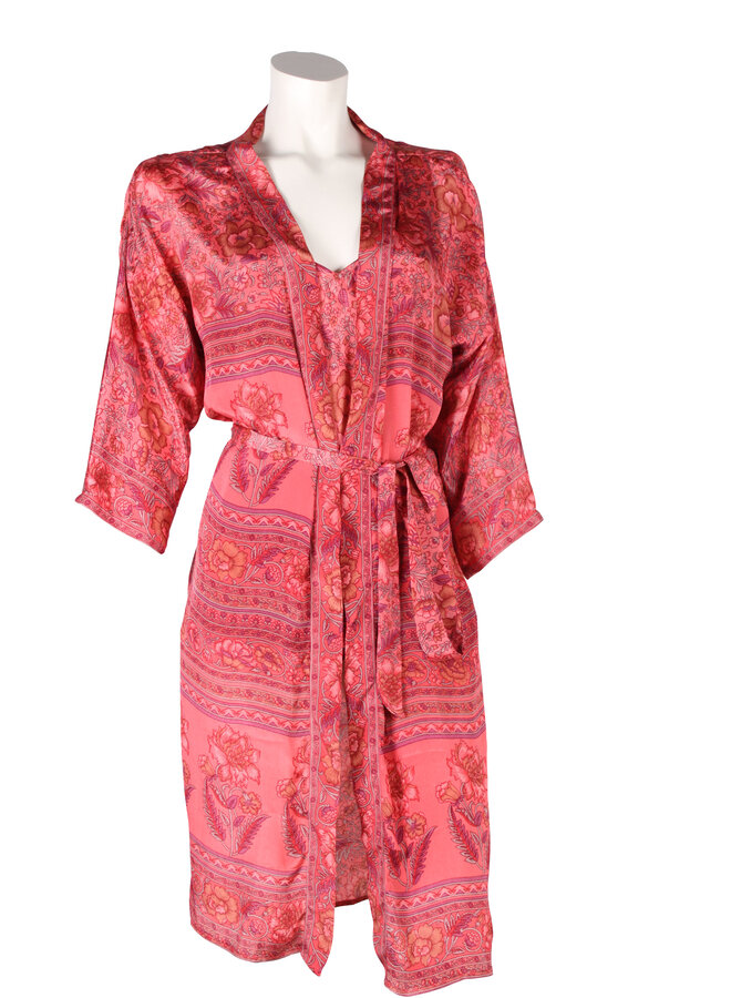 Kimono Poona heritage framboise