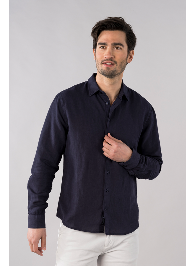 Blouse Ruben linnen navy