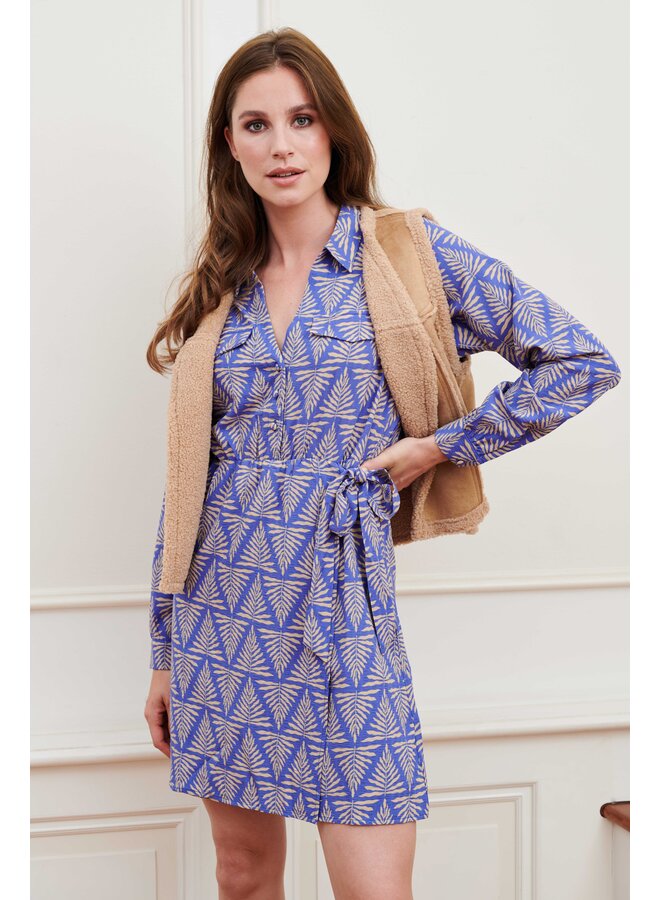 Jurk Sem zigzag leaves print
