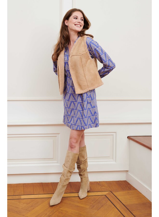 Jurk Sem zigzag leaves print
