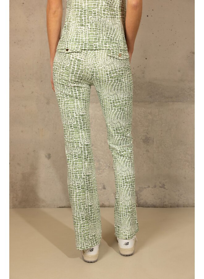 Broek Serena flared croc print