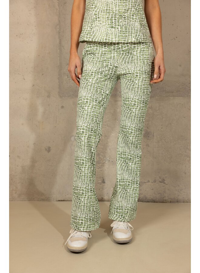 Broek Serena flared croc print