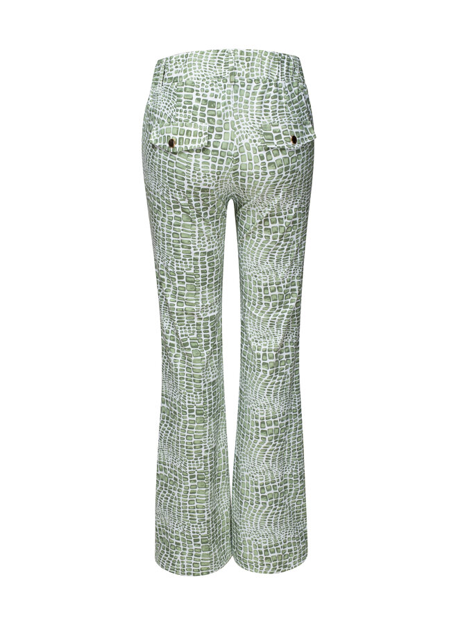 Broek Serena flared croc print