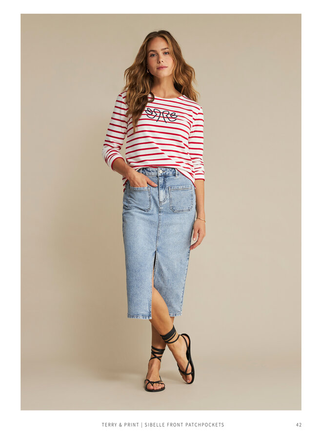 Rok Sibelle Skirt Front Patch Pockets bleach