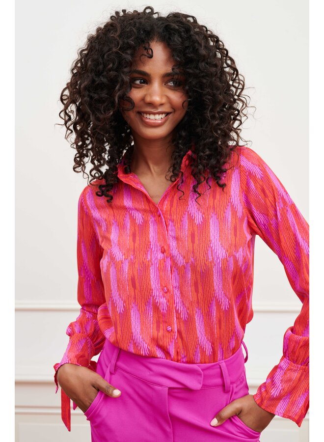 Blouse Fem feather print