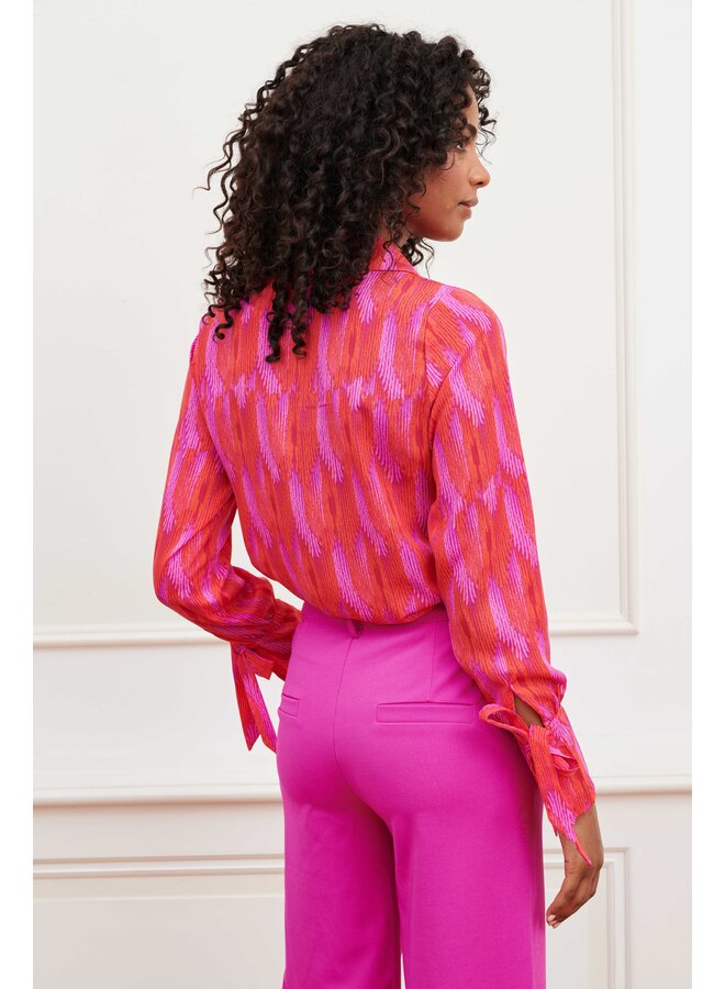 Blouse Fem feather print