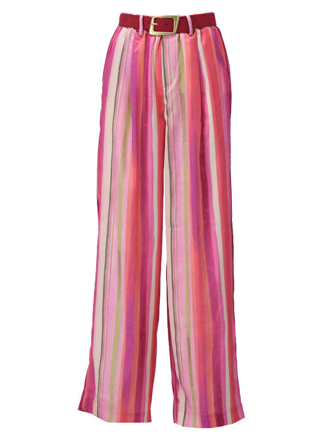 Broek A383 met gestreept design & riem