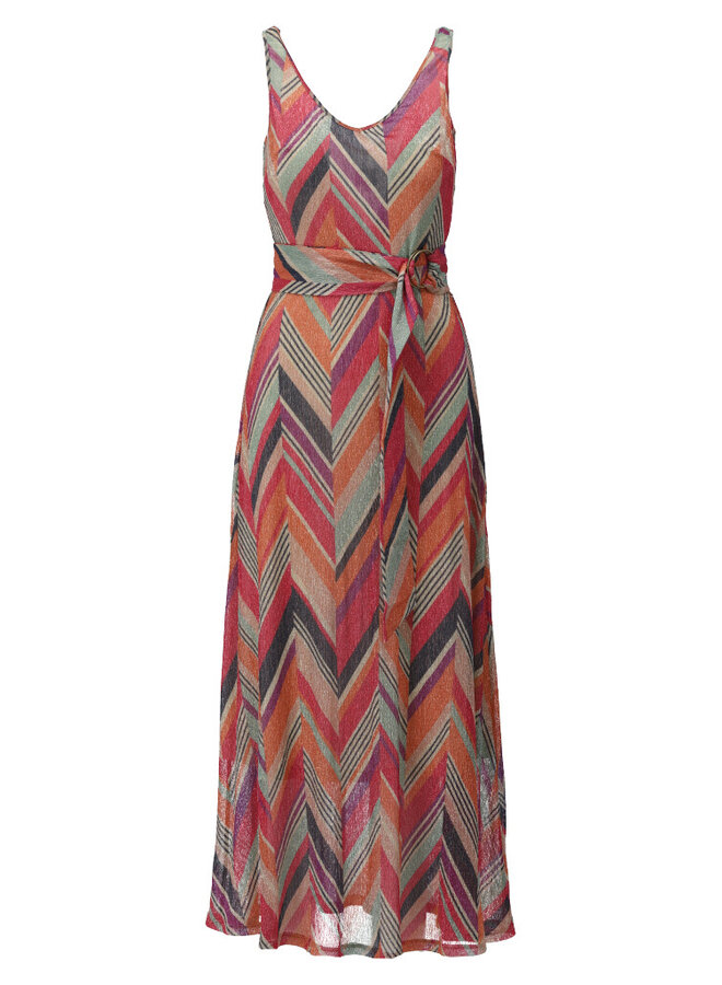 Jurk A251 maxi v-hals met design